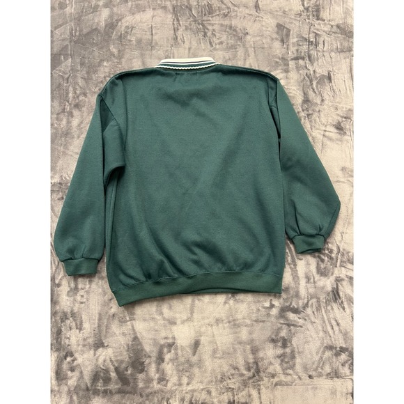 Shaver Lake Relaxed Sweatshirt Mens XL Green Cotton Fleece Lined Striped Collar - Picture 6 of 6